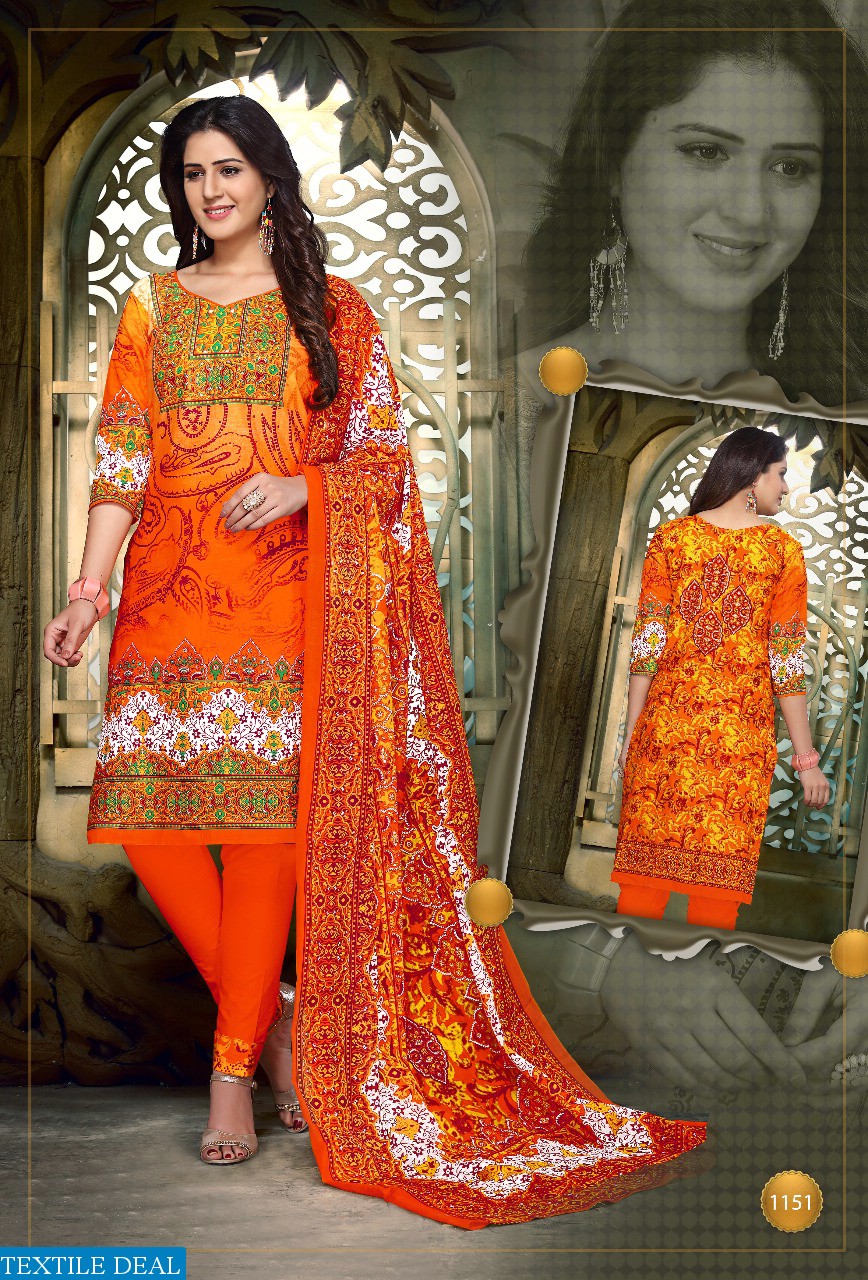 kundan karachi cotton printed dress material